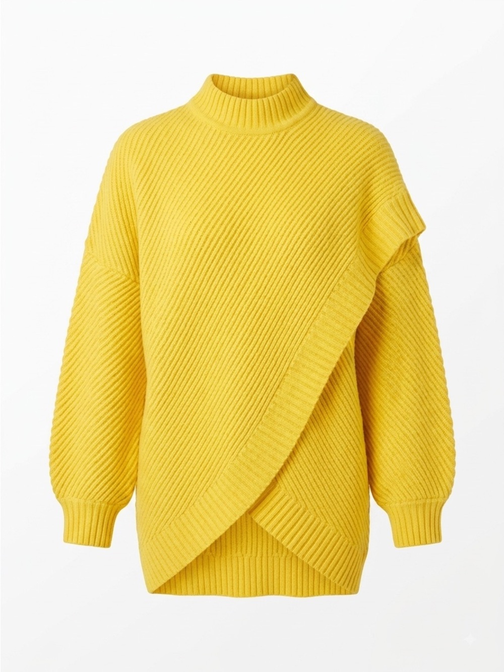 Karen Millen Asymmetrical Yellow Wool Sweater